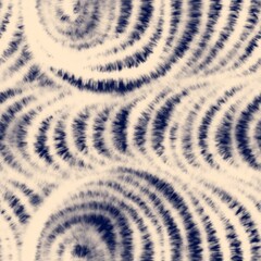 Wall Mural - Seamless tie dye pattern in indigo and beige colors with blurred waves. Psychedelic hippie texture. Wavy 70s style design motif