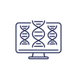 bioinformatics line icon, analysis of biological data