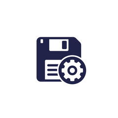 Sticker - backup settings icon with a floppy disk