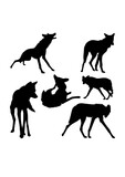 Fototapeta Konie - Maned wolf mammal silhouettes. Good use for symbol, logo, icon, mascot, sign, or any design you want.