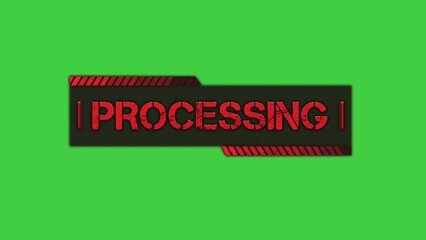 Wall Mural - Animation of a processing icon isolated on a green background