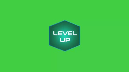 Poster - Animation of level up icon isolated on a green background