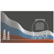 © JEGAS RA - Energy and power icon. Energy generation and heavy industry. Gas storage tank. Horizontal thin line style web banner. Flag of Russia