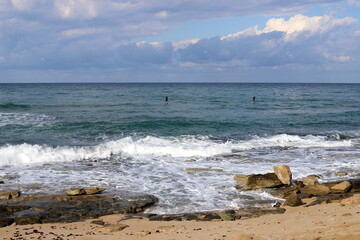 Coast of the Mediterranean Sea in northern Israel.