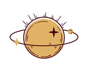 Sticker - golden saturn planet