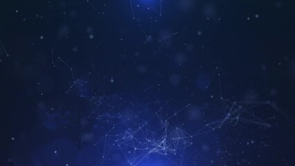Leinwandbilder - Abstract digital low poly connection dynamic flowing. Dots and lines data network connection structure. Mesh object 4K loop motion background.