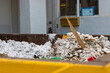 Industrial debris in dumpster