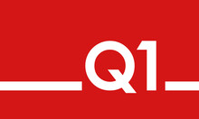 Q1 On Red Background, First Quarter Cover Or Poster