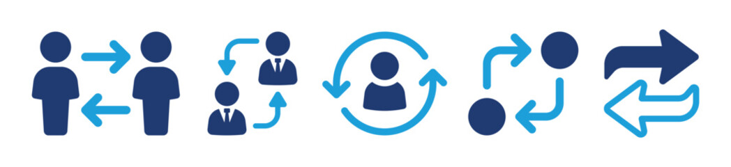 Leinwandbilder - turnover icon set. exchange person for replacement sign. change and switch user vector illustration.