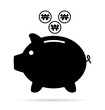 Piggy bank flat icon, sign vector with won web symbol. Money income, economic graphic button