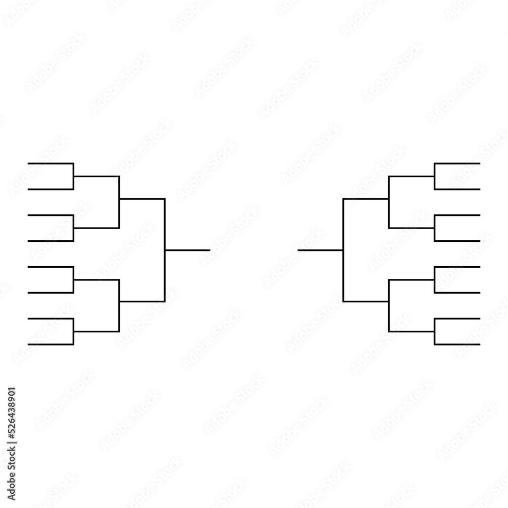 Set of Bracket sport tournament, blank elimination event sign, playoff ...