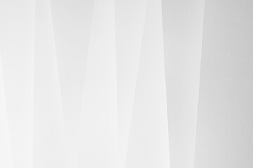 Poster - white abstract geometric background with soft light paper inclined vertical lines or surfaces with g