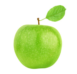 Canvas Print - Whole green apple with leaf