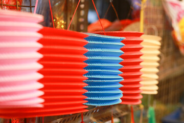 Lanterns decorate the mid-autumn festival in Ho Chi Minh Lantern Street Luong Nhu Hoc