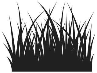 Grass patch silhouette. Natural field plant icon