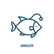 angler icon from animals collection. Thin linear angler, catch, tackle outline icon isolated on white background. Line vector angler sign, symbol for web and mobile