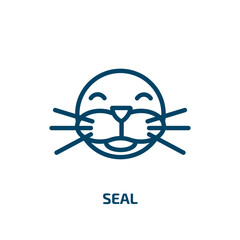 Poster - seal icon from animals collection. Thin linear seal, quality, badge outline icon isolated on white background. Line vector seal sign, symbol for web and mobile