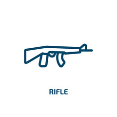 Poster - rifle icon from army and war collection. Thin linear rifle, weapon, animal outline icon isolated on white background. Line vector rifle sign, symbol for web and mobile