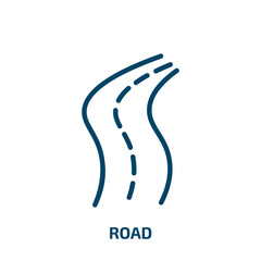 Poster - road icon from artificial intellegence and future technology collection. Thin linear road, traffic, travel outline icon isolated on white background. Line vector road sign, symbol for web and mobile