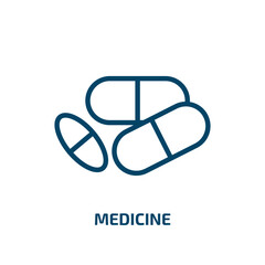Poster - medicine icon from artificial intellegence and future technology collection. Thin linear medicine, medical, health outline icon isolated on white background. Line vector medicine sign, symbol for web