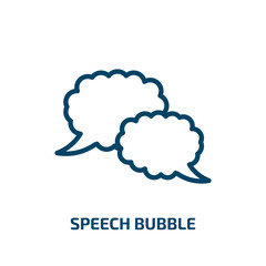 Poster - speech bubble icon from artificial intellegence and future technology collection. Thin linear speech bubble, bubble, message outline icon isolated on white background. Line vector speech bubble sign,