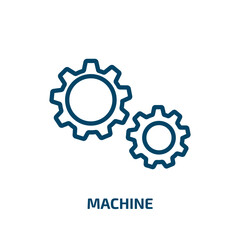 Poster - machine icon from artificial intellegence and future technology collection. Thin linear machine, industry, equipment outline icon isolated on white background. Line vector machine sign, symbol for web