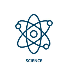 Poster - science icon from artificial intellegence and future technology collection. Thin linear science, business, technology outline icon isolated on white background. Line vector science sign, symbol for