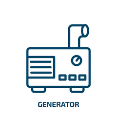 Poster - generator icon from astronomy collection. Thin linear generator, electricity, ecology outline icon isolated on white background. Line vector generator sign, symbol for web and mobile