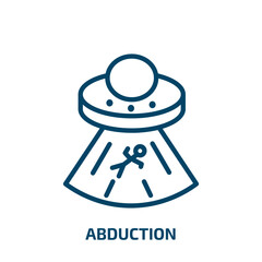 Poster - abduction icon from astronomy collection. Thin linear abduction, alien, space outline icon isolated on white background. Line vector abduction sign, symbol for web and mobile