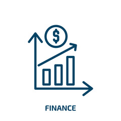 Poster - finance icon from business collection. Thin linear finance, business, data outline icon isolated on white background. Line vector finance sign, symbol for web and mobile
