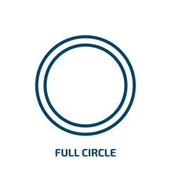 Poster - full circle icon from business collection. Thin linear full circle, circle, arrow outline icon isolated on white background. Line vector full circle sign, symbol for web and mobile