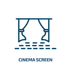 Poster - cinema screen icon from cinema collection. Thin linear cinema screen, tv, screen outline icon isolated on white background. Line vector cinema screen sign, symbol for web and mobile