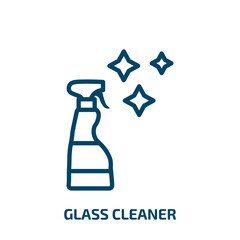 Poster - glass cleaner icon from cleaning collection. Thin linear glass cleaner, hygiene, glass outline icon isolated on white background. Line vector glass cleaner sign, symbol for web and mobile