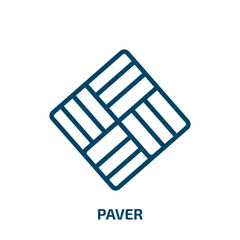 Poster - paver icon from construction collection. Thin linear paver, construction, building outline icon isolated on white background. Line vector paver sign, symbol for web and mobile