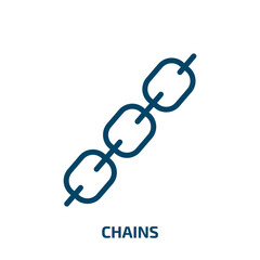 Poster - chains icon from cryptocurrency collection. Thin linear chains, chain, business outline icon isolated on white background. Line vector chains sign, symbol for web and mobile