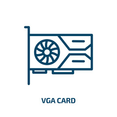 Poster - vga card icon from cryptocurrency collection. Thin linear vga card, vga, card outline icon isolated on white background. Line vector vga card sign, symbol for web and mobile
