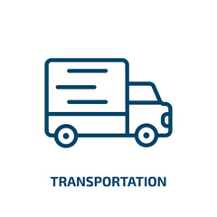 Poster - transportation icon from delivery and logistic collection. Thin linear transportation, travel, transport outline icon isolated on white background. Line vector transportation sign, symbol for web and