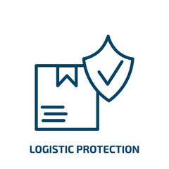 Poster - logistic protection icon from delivery and logistic collection. Thin linear logistic protection, cargo, box outline icon isolated on white background. Line vector logistic protection sign, symbol for