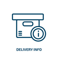 Poster - delivery info icon from delivery and logistic collection. Thin linear delivery info, delivery, shop outline icon isolated on white background. Line vector delivery info sign, symbol for web and mobile