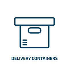 Poster - delivery containers icon from delivery and logistic collection. Thin linear delivery containers, box, shipping outline icon isolated on white background. Line vector delivery containers sign, symbol