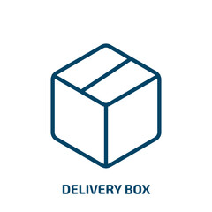 Poster - delivery box icon from delivery and logistic collection. Thin linear delivery box, shipping, cargo outline icon isolated on white background. Line vector delivery box sign, symbol for web and mobile