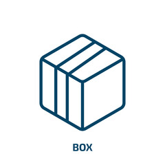 Poster - box icon from delivery and logistic collection. Thin linear box, package, business outline icon isolated on white background. Line vector box sign, symbol for web and mobile