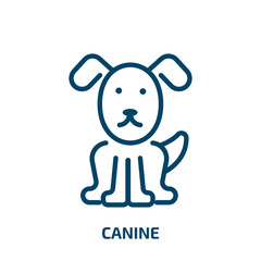 Poster - canine icon from medical collection. Thin linear canine, pet, dog outline icon isolated on white background. Line vector canine sign, symbol for web and mobile