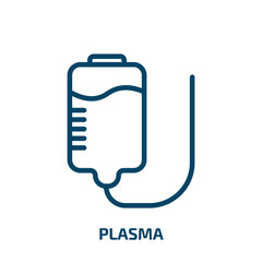 Poster - plasma icon from medical collection. Thin linear plasma, technology, screen outline icon isolated on white background. Line vector plasma sign, symbol for web and mobile