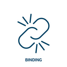 Binding Icon From Education Collection. Thin Linear Binding, Button, Bind Outline Icon Isolated On White Background. Line Vector Binding Sign, Symbol For Web And Mobile