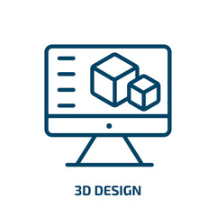 Poster - 3d design icon from education collection. Thin linear 3d design, business, internet outline icon isolated on white background. Line vector 3d design sign, symbol for web and mobile