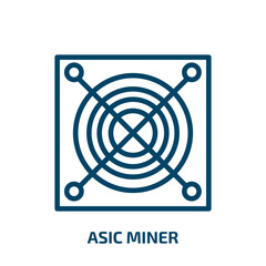Poster - asic miner icon from electronic devices collection. Thin linear asic miner, computer, asic outline icon isolated on white background. Line vector asic miner sign, symbol for web and mobile