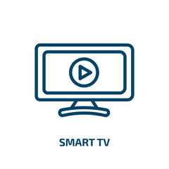 Poster - smart tv icon from electronic devices collection. Thin linear smart tv, tv, smart outline icon isolated on white background. Line vector smart tv sign, symbol for web and mobile