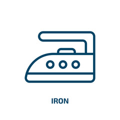 Poster - iron icon from electronic devices collection. Thin linear iron, machine, metal outline icon isolated on white background. Line vector iron sign, symbol for web and mobile