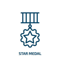 Poster - star medal icon from fashion collection. Thin linear star medal, best, competition outline icon isolated on white background. Line vector star medal sign, symbol for web and mobile